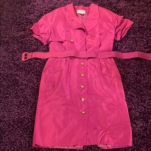 Casual Corner Vintage Pink Short Sleeve Shirt Dress